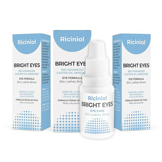 Bright Eyes - Under Eye, Puffy Eyes, and Dark Circle Treatment, Bio-Adnvanced Castor Oil Skin Care Around the Eyes, Enriched with Vitamins C, E and Lavender Essential Oil, 15ml (Pack of 3)