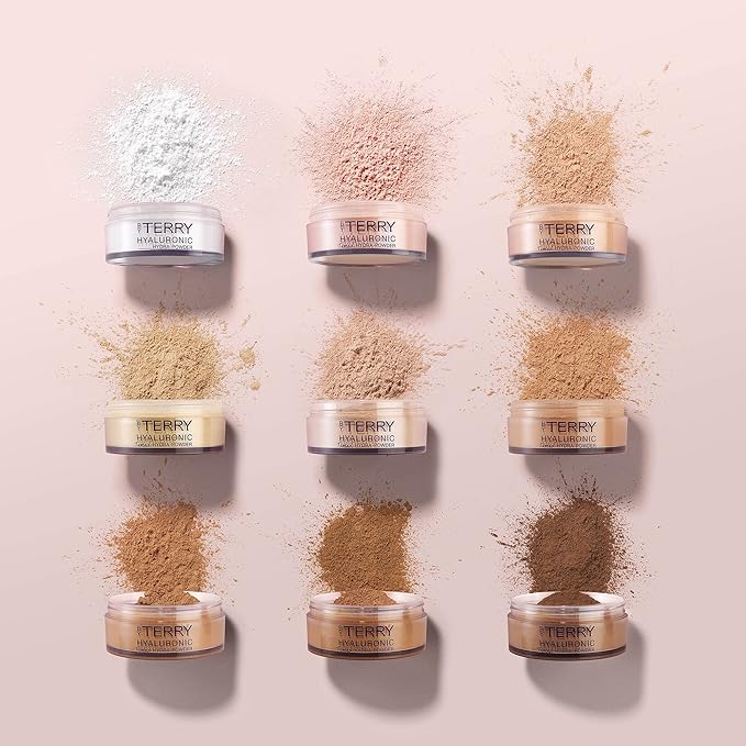 By Terry Hyaluronic Tinted Hydra-Powder, Non-Drying Loose Face Setting Powder, Blur Imperfections & Mattify, Dark, 0.35 oz