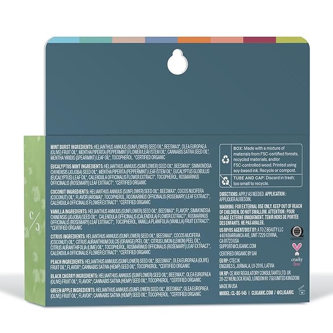 Cliganic Organic Lip Balm Set (Fresh