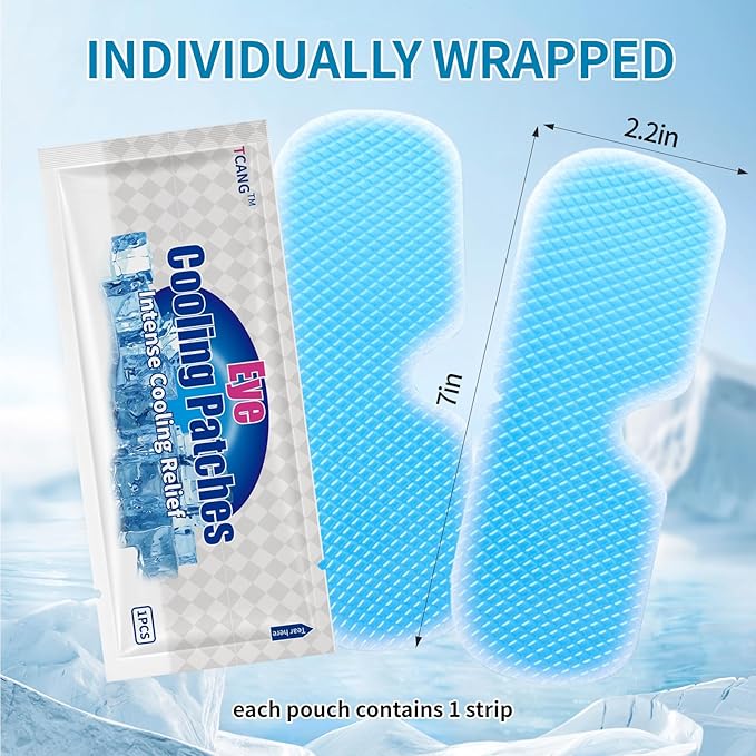 Disposable Instant Cooling Gel Eye Masks, Soothing Relief for Tired Eyes & Cooling Sensation, Eye Patches for Puffy Eyes,30 Packs