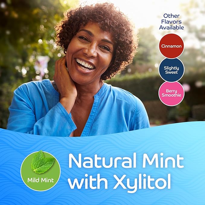 Oracoat XyliMelts for Dry Mouth Night Time or Day - Moisturizing Dry Mouth Adhering Discs, Sugar Free with Xylitol, 40 Count - 6 Pack, Mild Mint Flavor, 8-Hour Relief