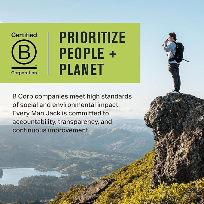 Every Man Jack Amber + Sandalwood Mens Body Wash Refill Starter Pouch - Naturally Derived Ingredients - Paraben Free, Phthalate Free, Dye Free - (1-36oz pouch, 1-24oz bottle)