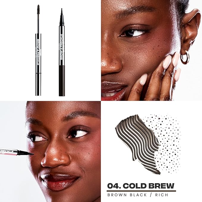 Sacheu Brow & Freckle STAY-N Tinted Eyebrow Gel & Faux Freckle Pen — 2-in-1 Longwear Water Resistant Brows Tint, Cruelty-Free & Vegan, Cold Brew