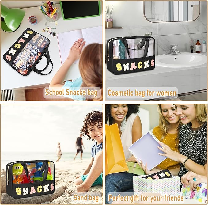 Chenille letter snacks bag zipper