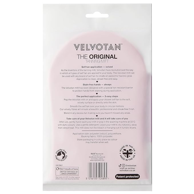 Original Double Sided Tanning Mitt - Pink - Self Tanning Applicator for Stain-Free Hands, Washable & Reusable, Use with Any Fake Tan