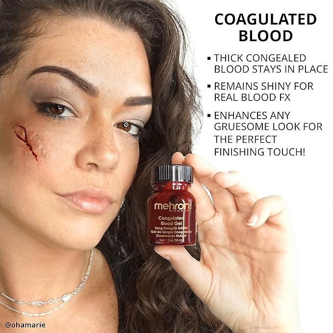 Mehron Makeup Coagulated Blood | Fake Blood | SFX Makeup for Halloween | 0.5 oz (14 g)
