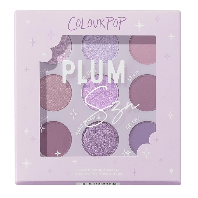 ColourPop Eyeshadow Palette - Eye Makeup Palette with Matte, Metallic, Matte Sparkle & Glitter Finishes - High-Pigment Eye Makeup with a Long-Wearing Formula - Plum Szn (0.3 oz)
