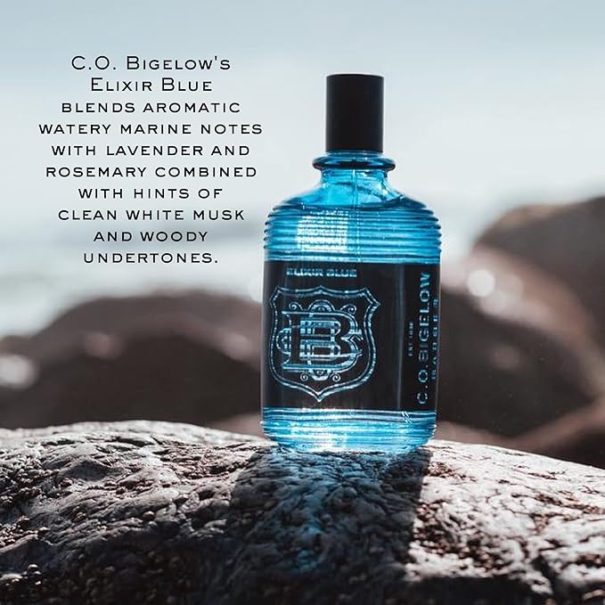 C.O. Bigelow - Elixir Blue - No. 1580, 2.5 fl oz, Cologne for Men, Lavender & Rosemary Long Lasting Mens Cologne, Fresh, Refined, Masculine Perfumes for Men