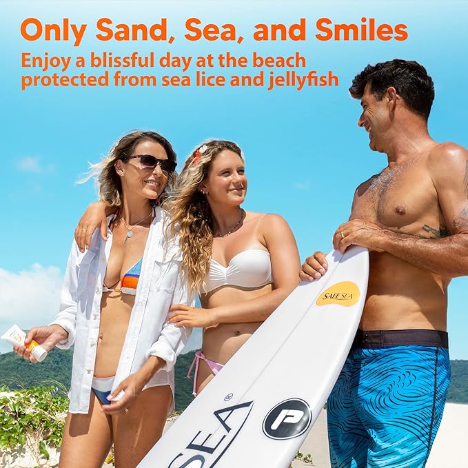 Safe Sea Jellyfish Sting-Blocking Sunscreen, SPF 40+ Spray 4 Fl oz, Waterproof, Biodegradable, Coral Reef-Safe – Body and Face Sunscreen, Anti-Jellyfish and Sea-Lice sting protection.