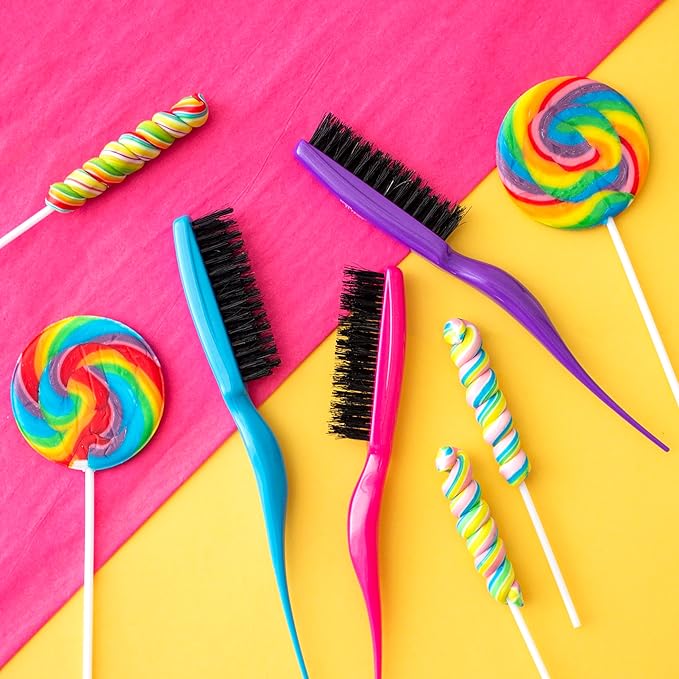 Cricket Amped Up Teasing Hair Brush - Adds Major Volume and Shine, Heat Resistant, Ideal for Slick Back, Updos & Detangling All Hair Types, with Ergonomic Handle and Sectioning Tip, Fuchsia