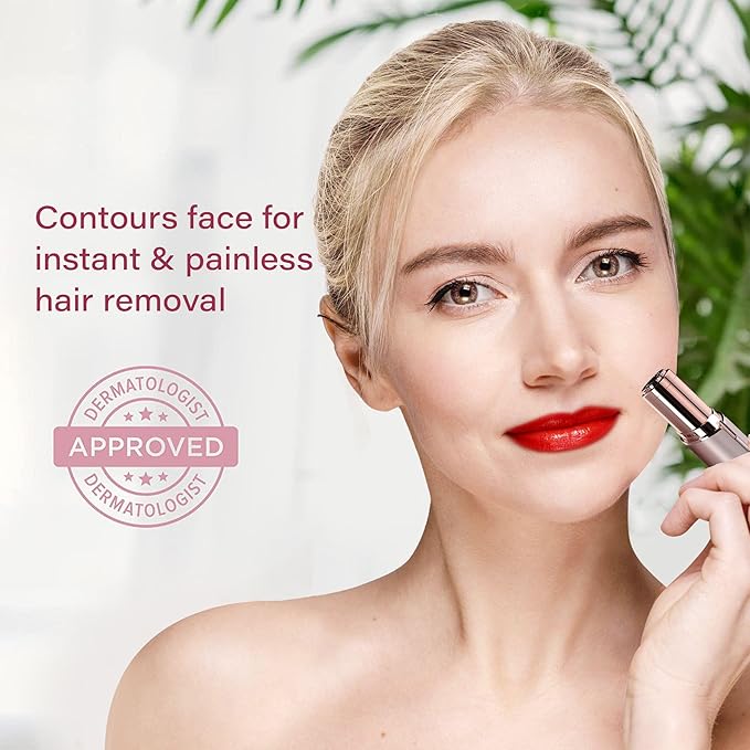 Facial Hair Removal for Women | Electric Razor Device Small Mustache Dermaplaning Remover Tools Tweezers Epilator Trimmer Face Dermaplane Shavers Beauty Gadgets Set Accessories by VISOFO (Andalusite)