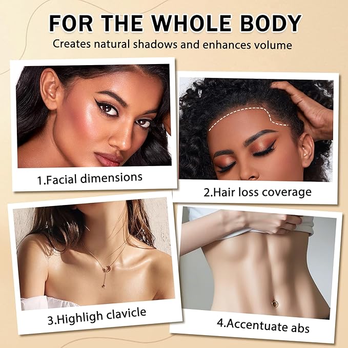 6 Colors Cream Contour Stick Makeup Kit, Double-ended Cream Highlighter Stick Bronzer and Blush Stick for Sculpt the Cheeks, Matte & Dewy Finish, Face Contour Kit for Beginners, Set A