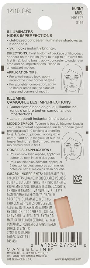 Maybelline New York Dream Lumi Touch Highlighting Concealer, Honey, 0.05 Fluid Ounce