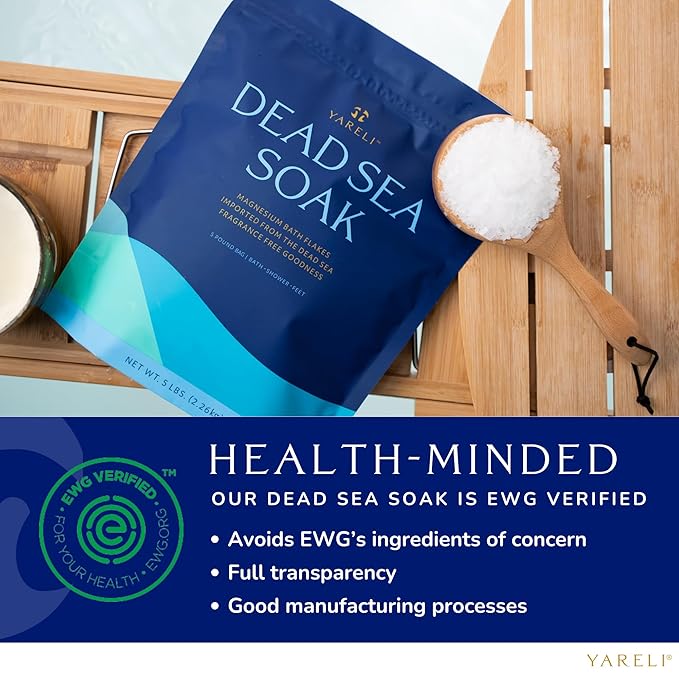 Magnesium Flakes, 15lb, Dead Sea Bath & Foot Soak, Alternative to Epsom Salt with Over 800,000mg of Magnesium Chloride Per Bag