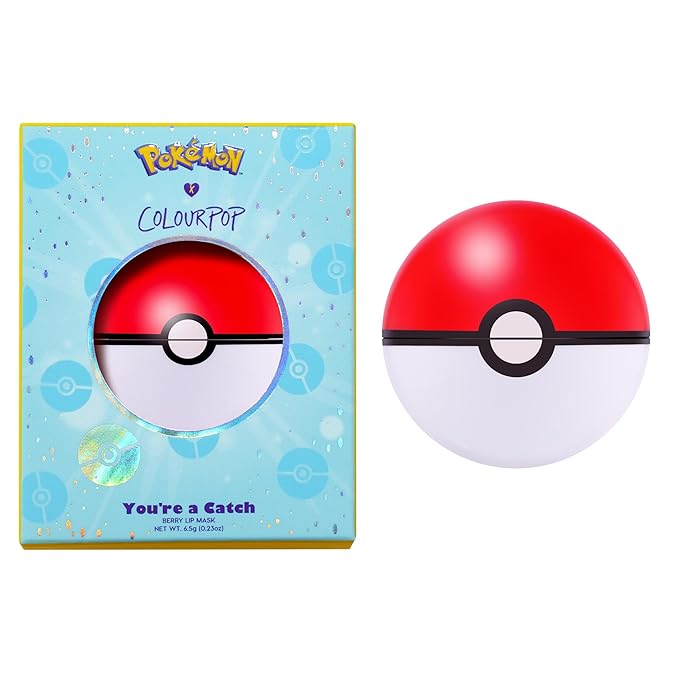 ColourPop x Pokémon Lip Mask - You're a Catch Leave-On Lip Moisturizer & Overnight Lip Treatment - Replenishes Dry Lips with Shea Butter & Vitamin E - Berry (0.07 oz)