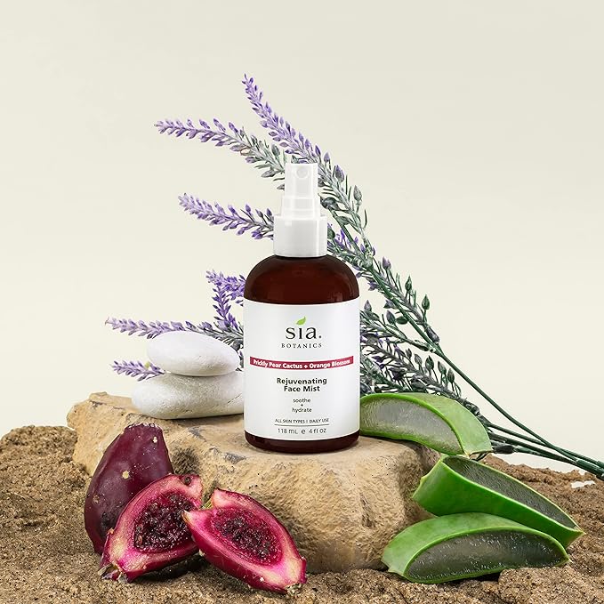 Rejuvenating Face Toner Mist (118ml/4oz Bottle) | Facial Treatment w/Prickly Pear, Aloe Vera, Orange Blossom | Natural, Clean, Botanical Skincare for Women