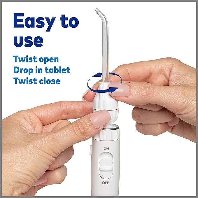 Waterpik Boost Water Flosser Tip with 30 Fresh Mint Whitening Tablets, Whiten Teeth and Remove Stains Gently