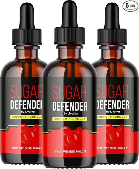 Sugar Defender - Sugar Defender Drops, Sugar Defense Super Formula, Sugar Defender 24, Sugar Defender Supplement, Sugar Defender Liquid, Defender Drop, Sugar Metabolism (60 Capsules) -5Pack