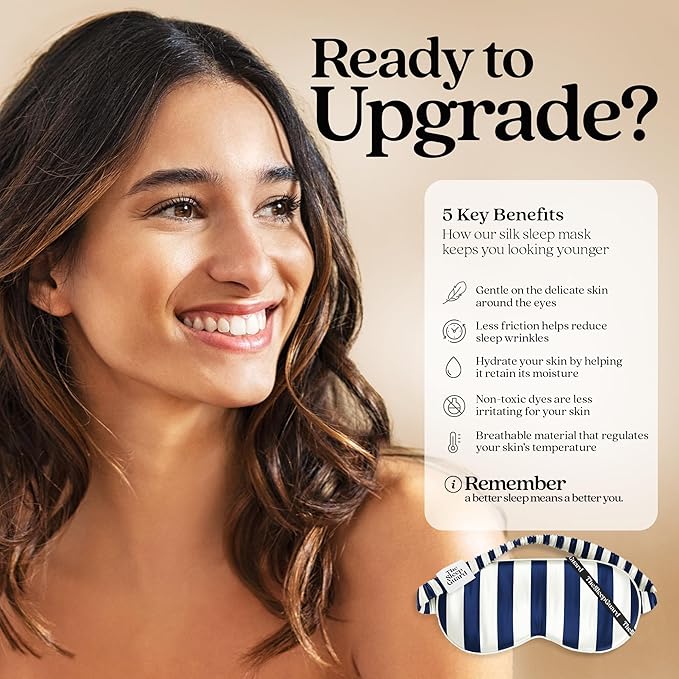 Pure Silk Sleep Mask [100% 6A Mulberry Silk, 22 Momme] Light Blocking Travel Essentials. Eye Masks for Sleeping. Black Oeko-Tex Blindfold. Eye Covers for Men & Women