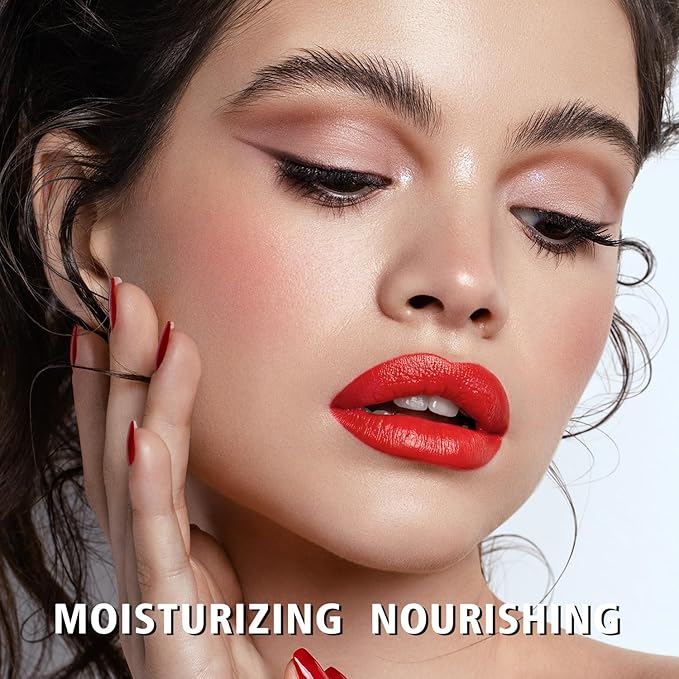 3Pc Moisture Lipsticks for Women Nude Pink Red Lipstick Hydrate Tinted Lip Balm for Dry Cracked Lips Glossy Lip Color, MA55/62/63