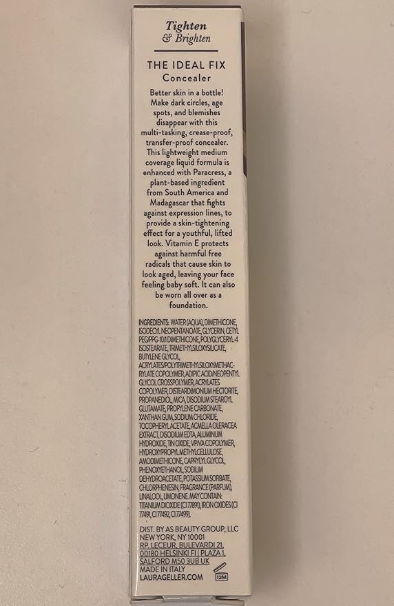 LAURA GELLER NEW YORK The Ideal Fix Concealer - Deep - Buildable Medium to Full Coverage Liquid Concealer - Covers Under Eye Dark Circles & Blemishes - Long-Lasting