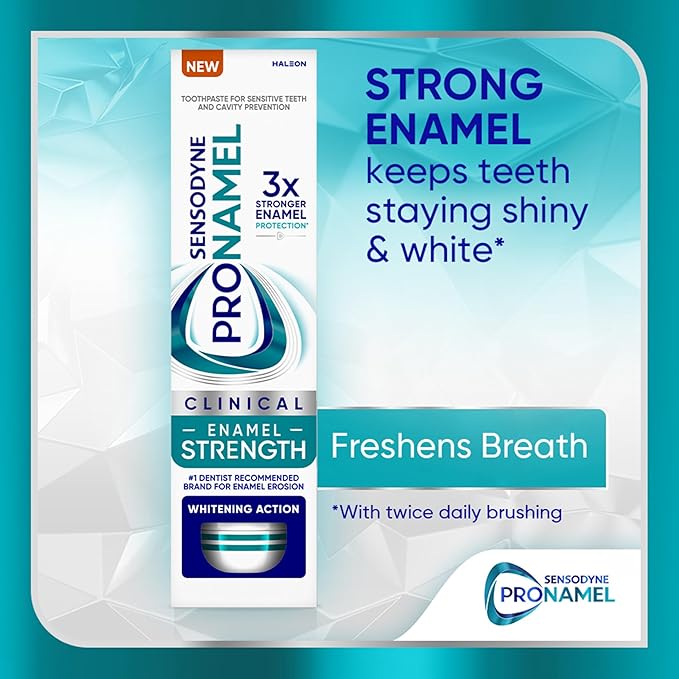 Sensodyne Pronamel Clinical Enamel Strength Toothpaste, Whitening Action, 3.4 oz (3 Pack)