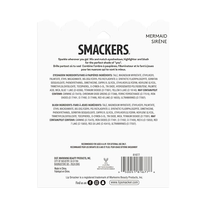 Lip Smacker Sparkle & Shine Eyeshadow Makeup Palette, Mermaid Palette Shimmer | Christmas Make Up Collection | Holiday Present | Gift for Girls