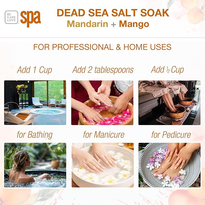 BCL SPA Dead Sea Salt Soak, Mandarin + Mango, 16 oz
