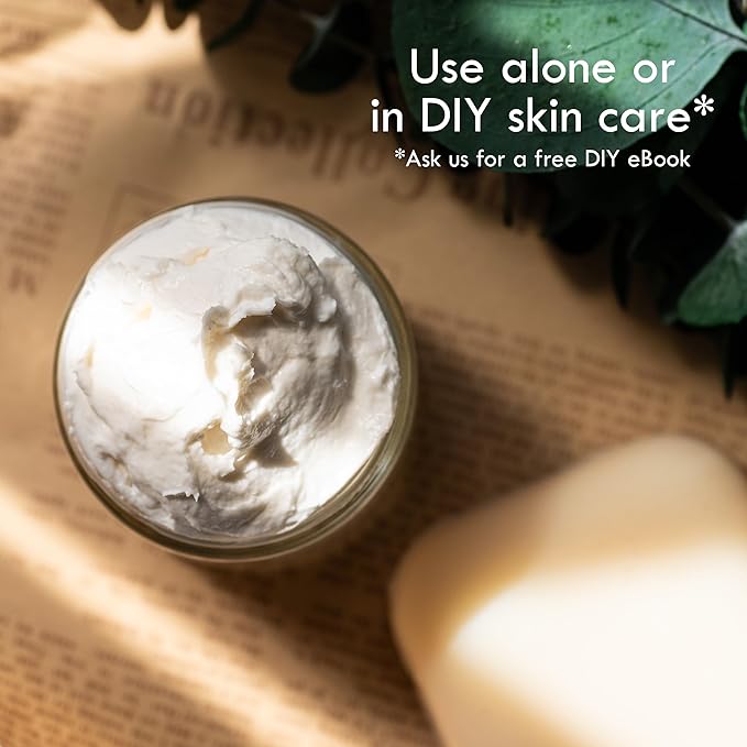 Refined Shea Butter Unscented - 100% Pure African Shea Butter for Hair & Dry Skin - Use for Soap Base, Face & Body Moisturizer, for DIY Whipped Body Butter & Lip Balm 1 LB Bar