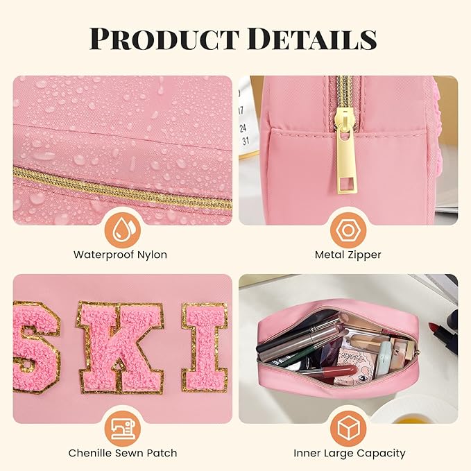 2pcs preppy makeup bags set,