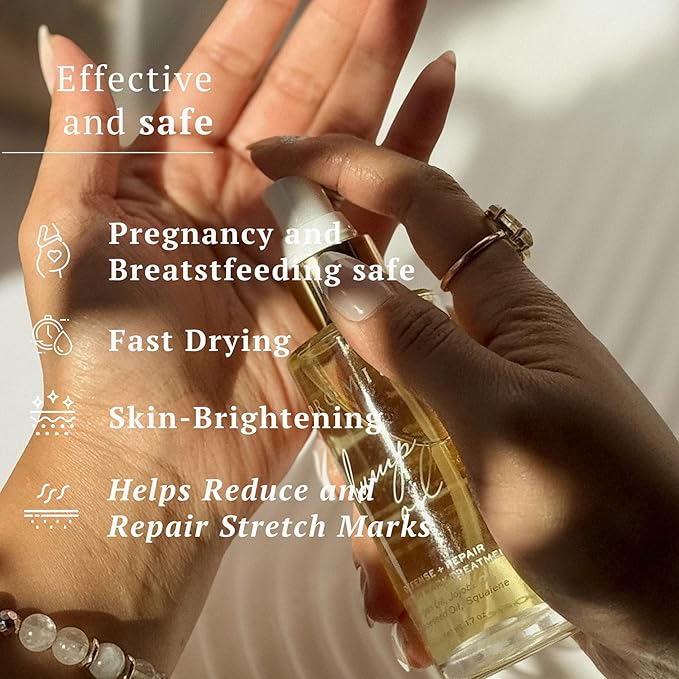 Promise Stretch Mark Prevention Bump Oil, Defense + Repair, Clean Pregnancy Skincare, Non-Toxic, Pregnancy Belly Oil, Vegan, Fast Drying