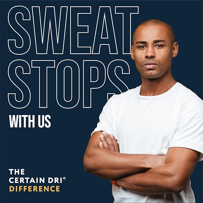 Certain Dri Extra-Strength Clinical Antiperspirant Solid - Maximum Sweat & Odor Protection for Men & Women - 72-Hr Hyperhidrosis Treatment w/ 12% Aluminum Chloride - Powder Fresh Scent - 1.7 oz - 3-Pk