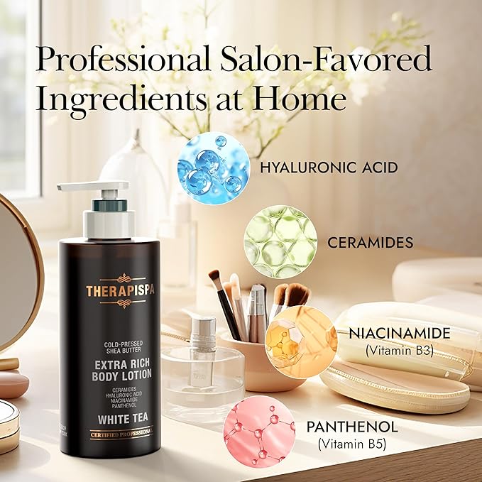 Scented Body Lotion for Women – Refreshing Moisturizer with Shea Butter, Ceramides & Panthenol to Revive & Nourish Dry Skin – Used by All Genders (Bergamot & Olive, 17.0 fl oz)