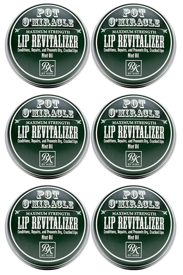 Ruby Kisses Pot O' Miracle Maximum Strength Lip Revitalizer Lip Balm (Mint-6 Pack)