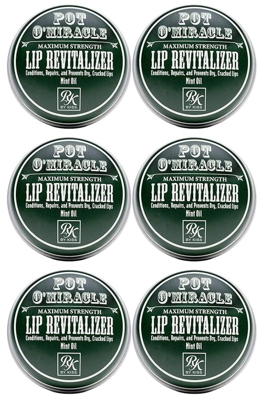 Ruby Kisses Pot O' Miracle Maximum Strength Lip Revitalizer Lip Balm (Mint-6 Pack)