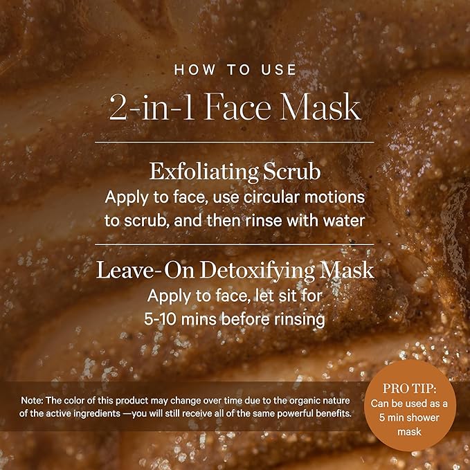 KORA Organics Turmeric Brightening & Exfoliating Mask, Multi-Use Facial Scrub, Polish & Illuminate, Certified Organic Exfoliating Face Mask, Cruelty Free Exfoliator - 3.38 fl oz