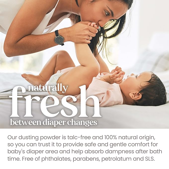 Burt's Bees Baby Dusting Powder, Mothers Day Gifts, Talc Free and Hypoallergenic for Safe and Gentle Comfort, 100% Natural Origin, Pediatrician Tested, 7.5 Oz