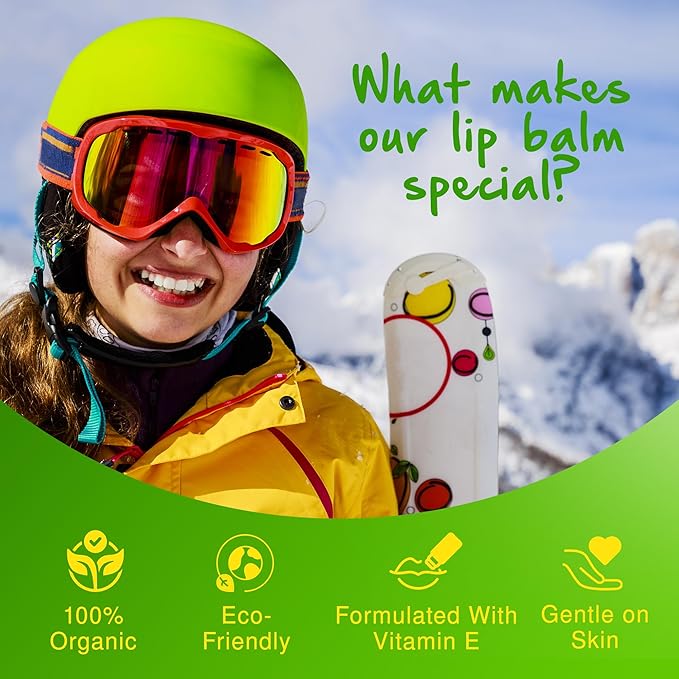 Rubber Ducky Carefree Natural Organic Lip Balm - Instant Hydration & Lip Moisturizer for Very Dry Lips - Vanilla Mint Lip Balm Flavor with Vitamin E - Vegan, Certified Organic Lip Care - 3 Pack