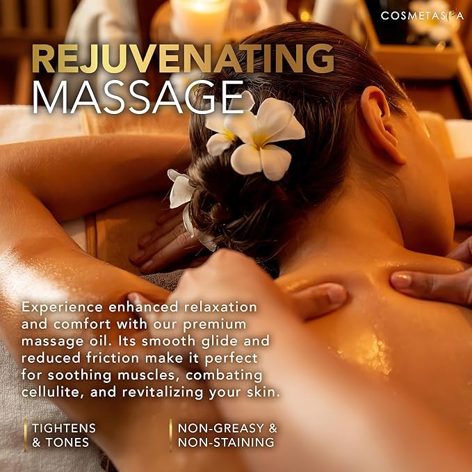 Cellulite Massage Oil, Gel & Mitt - Natural Hot Cream Massage Gel, Oil & Massager - Firm, Tone, Tighten & Moisturize Skin. Soothes Muscles (16.9 oz)