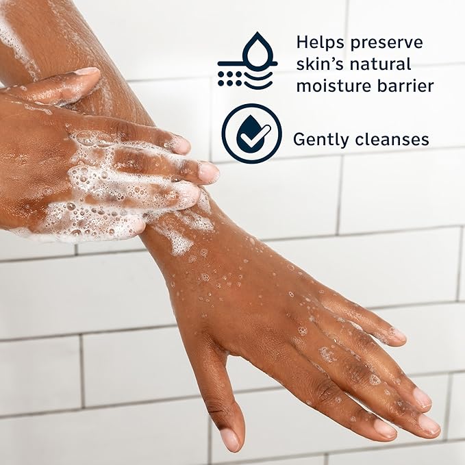 Lubriderm Daily Moisture Body + Face Wash, Hydrating Body Wash + Moisturizing Facial Cleanser with Pro-Ceramide & Shea Butter to Gently Cleanse, Light Fragrance & Hypoallergenic, 16 fl. oz