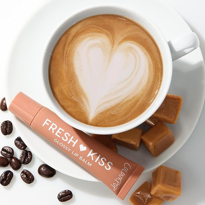 ColourPop Fresh Kiss Glossy Lip Balm - Hydrating Lip Care Enriched with Peptides, Hyaluronic Acid, Shea Butter & Vitamin E for an Ultra-Cushiony Formula - Caramel Latte (0.49 oz)