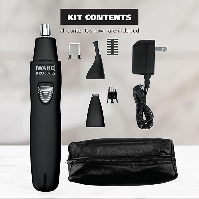 Wahl Pro Series® Rechargeable Eyebrow, Ear & Nose Hair Trimmer for Men – Painless DualTech® Eyebrow Trimmer & Facial Hair Removal Device – Model 3025656