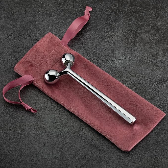 Tekson Faical Roller Massager, 3D Metal Face Massage Tool for Reduce Puffiness, Remove Eye Wrinkles, Face Lift, Increase Firmness, Anti-Aging, Skin Tightening (Zinc Alloy)