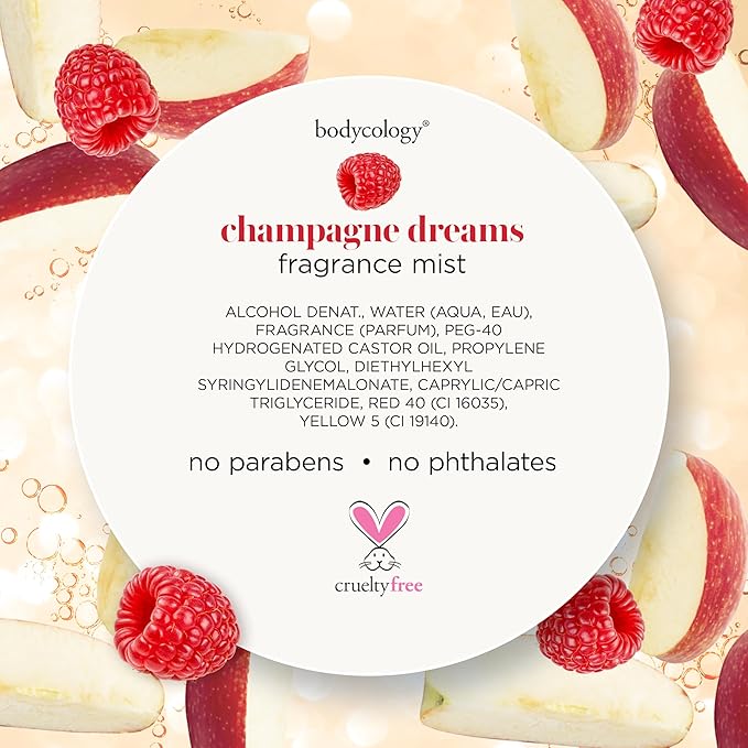 Bodycology Long-Lasting Fragrance Body Mist, Champagne Dreams, 8 fl oz