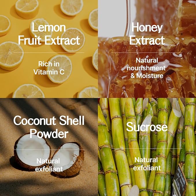 Lemon Honey Face Mask Wash-Off Pack & Scrub — 5-Minute, Exfoliating, Hydrating, Gentle for Sensitive Skin, with Manuka Honey & Lemon Extract, 3.52 oz (100 g)