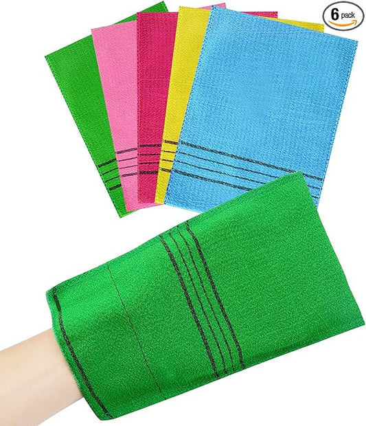 6 pcs exfoliating washcloth, korean
