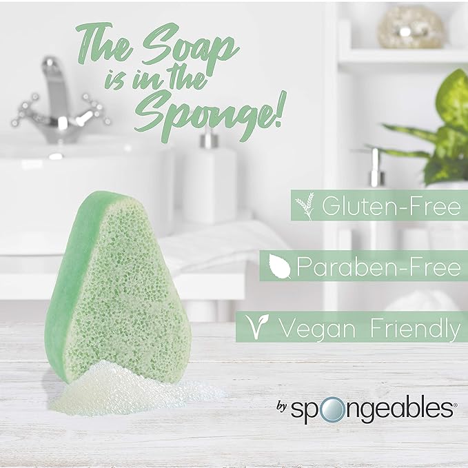 Spongeables Anti Cellulite Body Wash in a 20+ Wash Sponge, Fresh Aloe, 1 Count