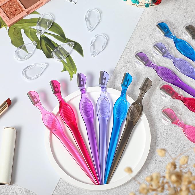 60 Pieces Eyebrow Razor Eyebrow Knife Eyebrows Shaper Trimmer Shaver Facial Hair Razor Tool for Christmas Valentine's Day Giving (Assorted Colors)