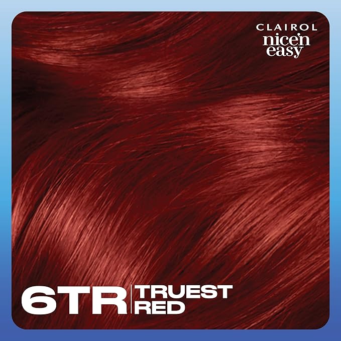 Clairol Nice'n Easy Permanent Hair Dye, 6TR Truest Red Hair Color, Pack of 1