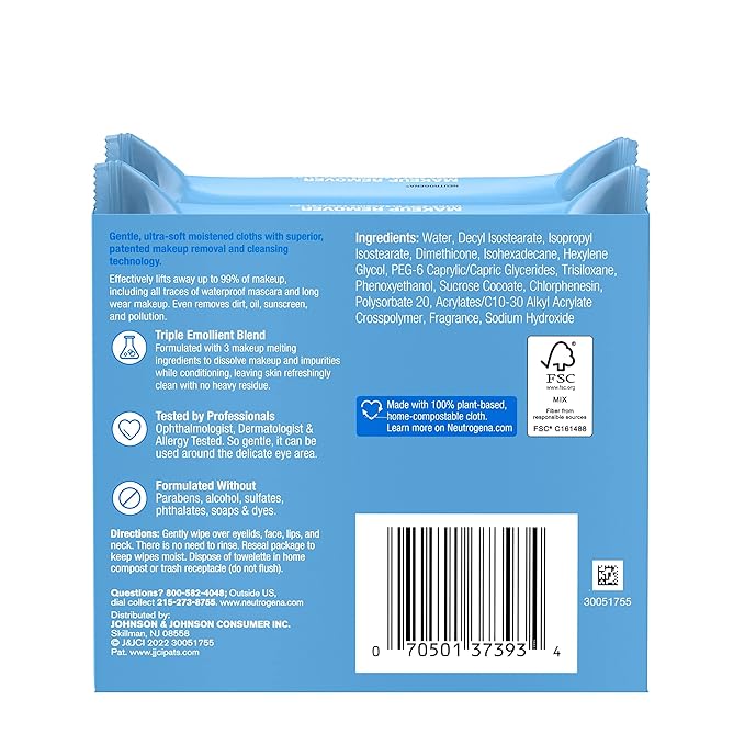 Neutrogena Makeup Remover Wipes, Ultra-Soft Cleansing